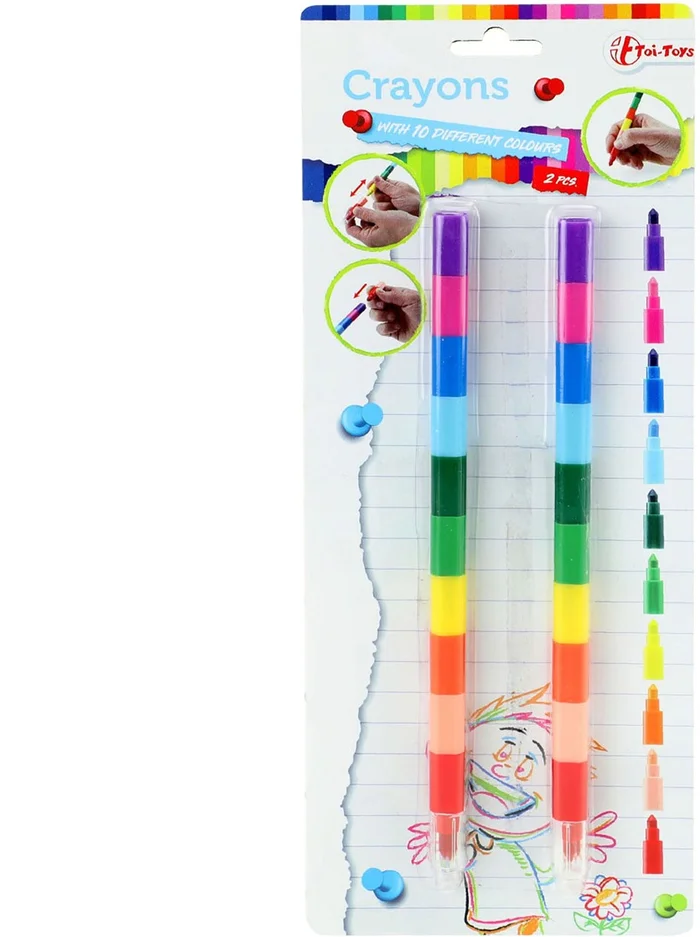 10-in-1 Waskrijt Pen, 2st.