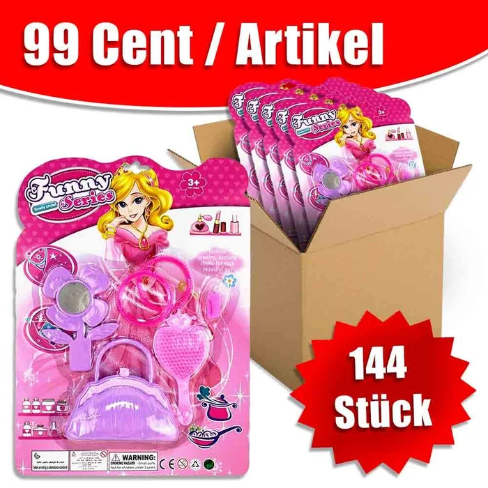 144x Spielzeug Schmuck für Kinder auf Karte im Umkarton