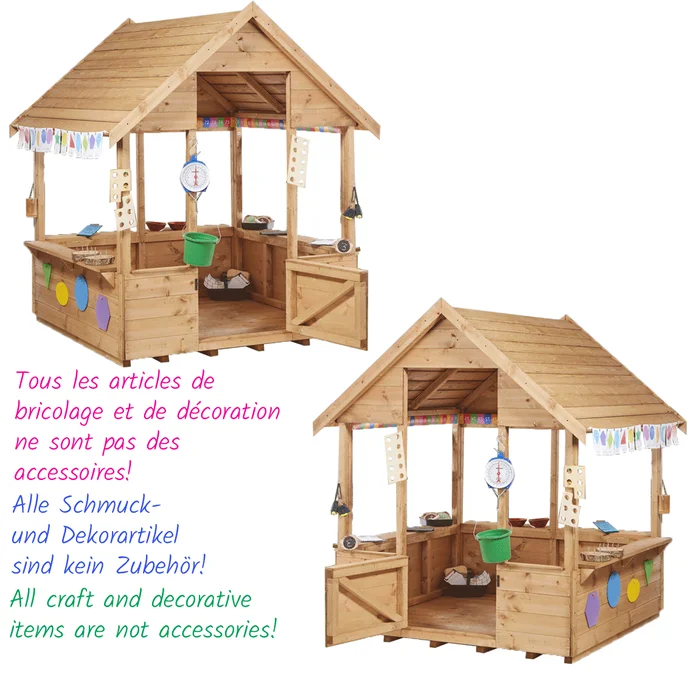 2 Spielhäuser aus Holz Open Playhouse – zum Spielen, Dekorieren, Verschönern. 2 Spielhäuser!