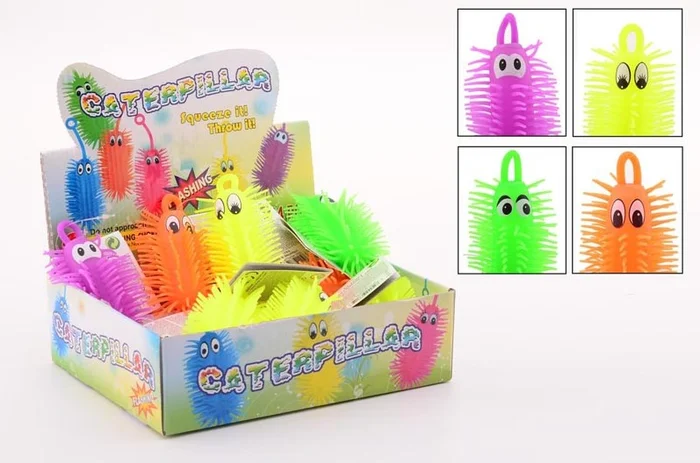 24 lustiges Spielzeug 12 cm Raupe mit Licht 24252