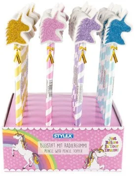 24 Potloden met Unicorn gum 42106