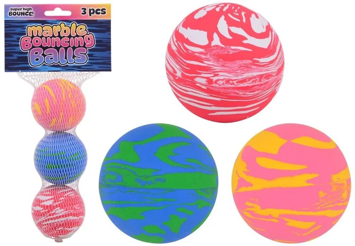 3 Hüpfbälle aus Marmor, hohl im Netz 24484