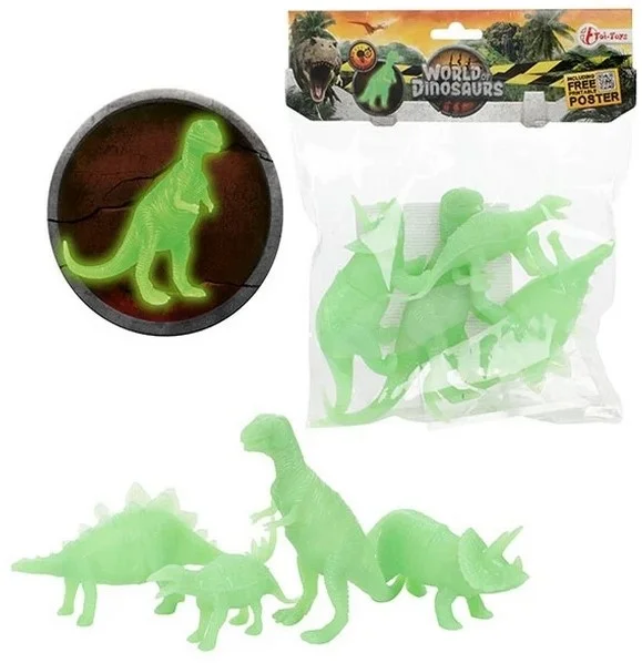 4 im Dunkeln leuchtende Dinosaurier in ZK 37851A