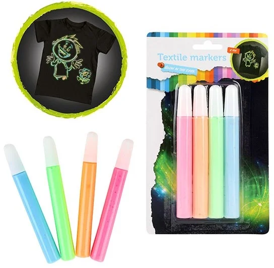 4 Textilmarker, die im Dunkeln leuchten 47113A