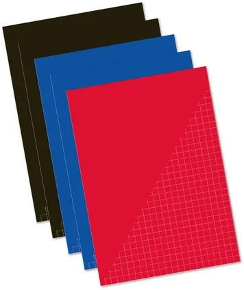 5 Notizbücher 80 Seiten quadratisch 10 mm A4 Basic