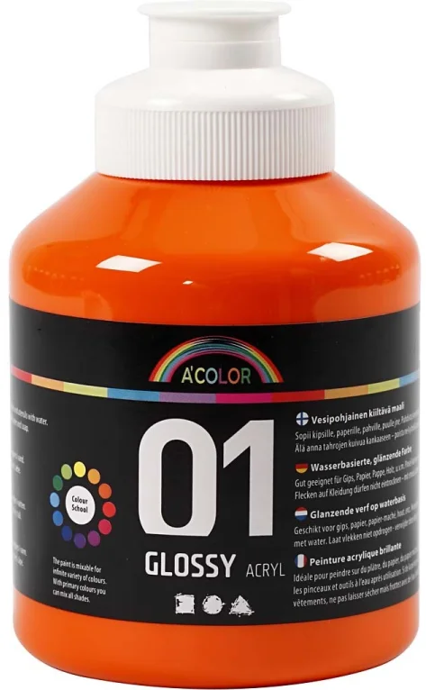 A-Color A-Color Glänzende Acrylfarbe Orange 500 ml