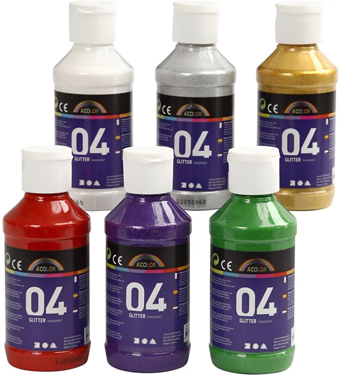 A-Color A-Color Glitzer-Acrylfarben-Set 6×120 ml