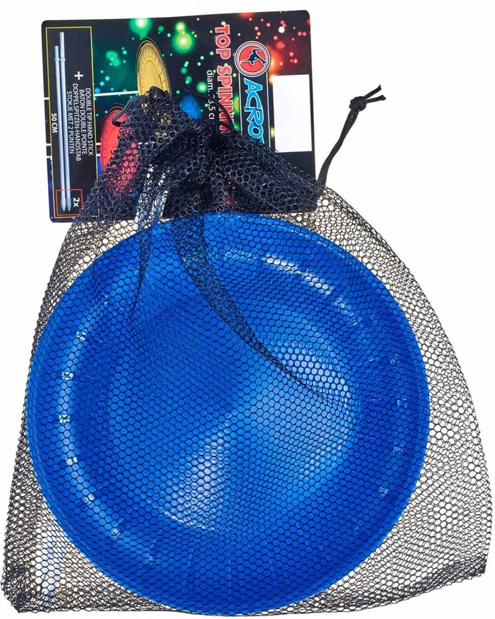 Acrobat – Set Top Spinnteller blau + Handstab mit Doppelspitze