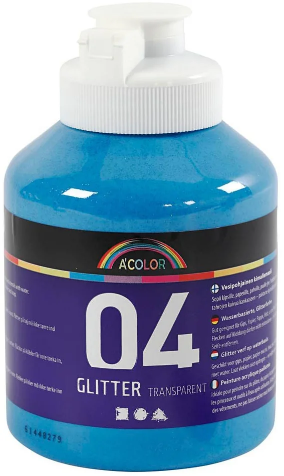 Acrylverf Glitter voor Kinderen – Blauw, 500ml