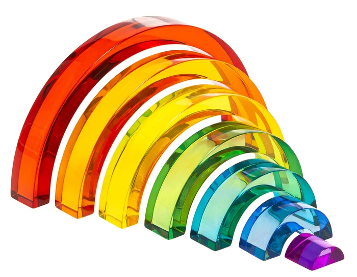 Acrylwürfel Regenbogen 7tlg.