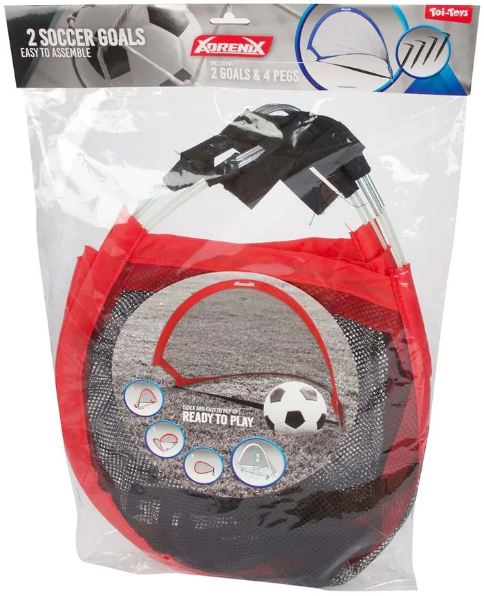 Adrenix Voetbaldoel Pop-up Speelset, Set van 2