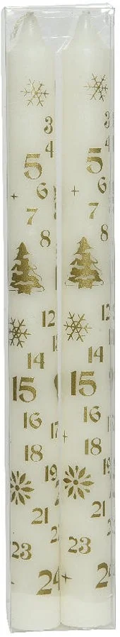 Advent Dinerkaars 2,1x25cm 2 stuks – Wit