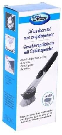 Afwasborstel met dispenser en spons