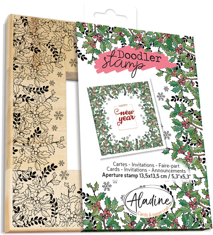 Aladine Aladine Houten Doodler Stempel 13,5×13,5 cm Kerst