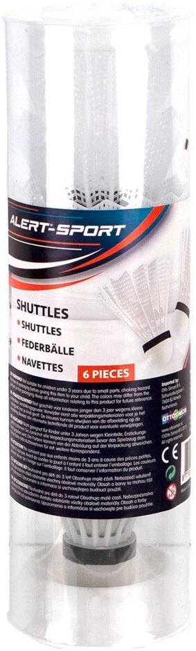 Alert Sport Badminton Shuttles Wit 6 stuks