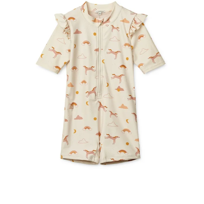 Amel Badeanzug mit Print in Jumpsuit-Passform Dream / Ecru