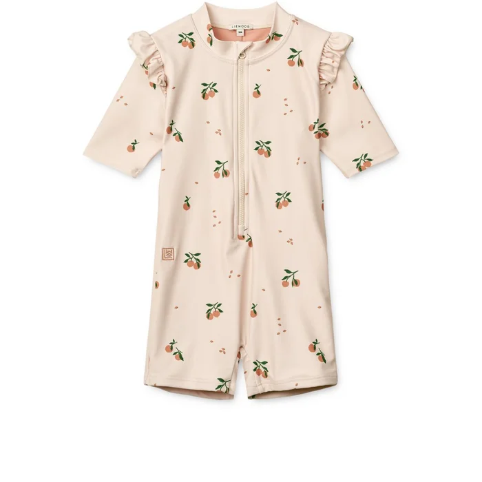 Amel Badeanzug mit Print in Jumpsuit-Passform Peach / Sea shell