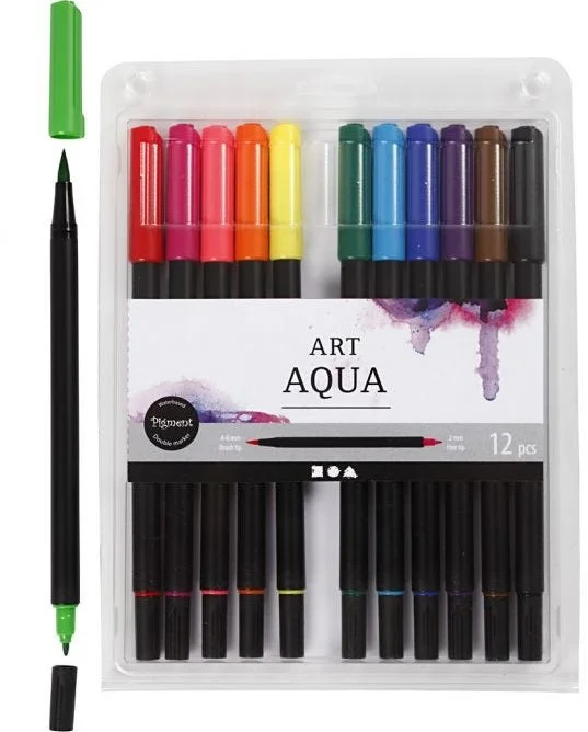 Aquarel Marker Standaard Kleuren, 12st.