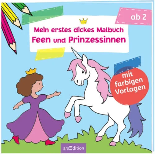 ars Edition – Mein erstes dickes Malbuch Feen und Prinzessinnen