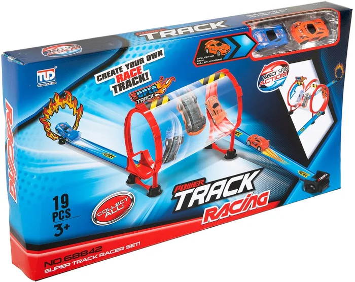 Auto Racebaan Set Koker Duel, 19dlg.