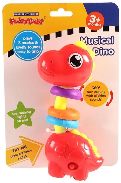 Baby rammelaar dino met licht en geluid