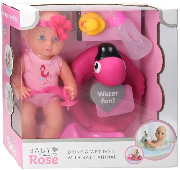 Baby Rose Baby Rose Trink- und Urinierpuppe 27684