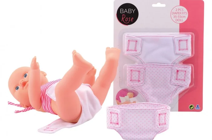 Baby Rose stoffen luier 2 stuks op kaart