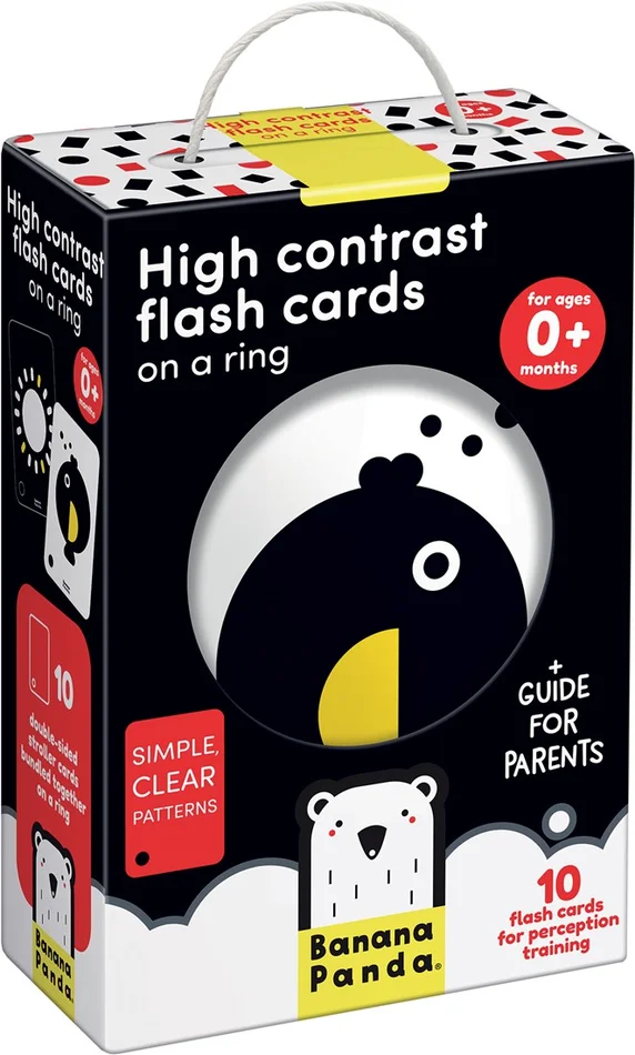 Banana Panda Banana Panda 10 High Contrast Look and Feel Babybuchkarten mit 20 Bildern / Schwarz-Weiß Babyspielzeugheft ab 0 Monaten – 9x14cm