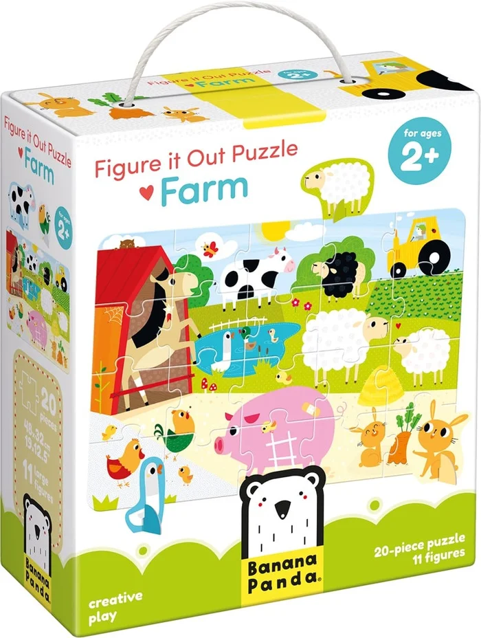 Banana Panda puzzle Farm mit 11 Spielfiguren – 2+ – 20 Teile