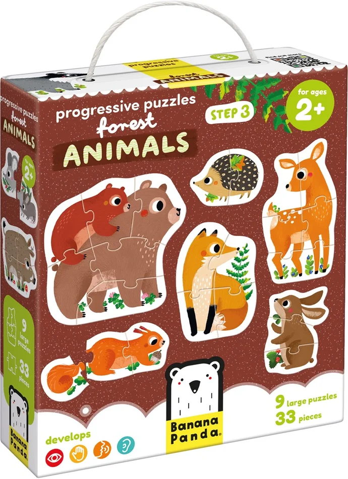 Banana Panda Schritt-für-Schritt-Puzzle Waldtiere 2+