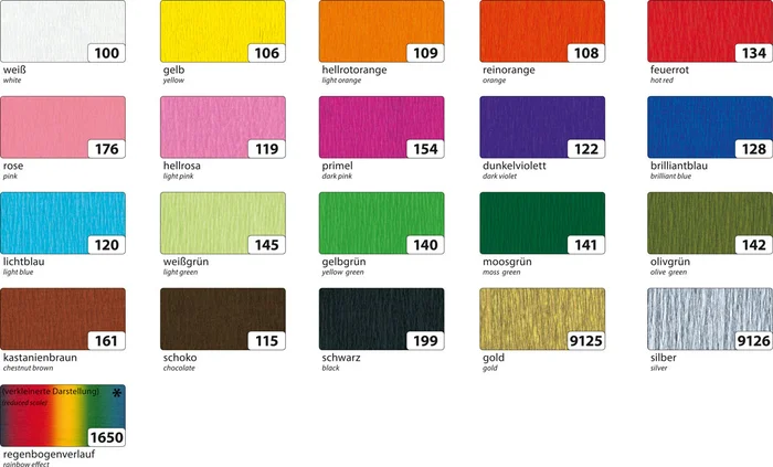 Bastelkrepp 10 Rollen Gold oder Silber