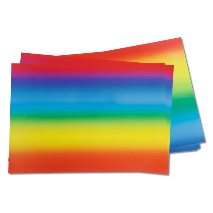 Bastelpapier in Regenbogenfarben
