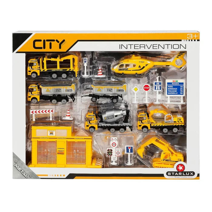 Baustellenfahrzeuge Kinder Set Metall Die Cast – 18 Teile