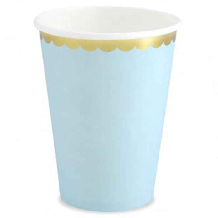 Becher pastell hellblau, folienbeschichtet, 220 ml