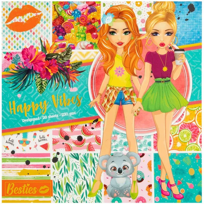 Besties Design Blok Happy Vibes, 20 vellen