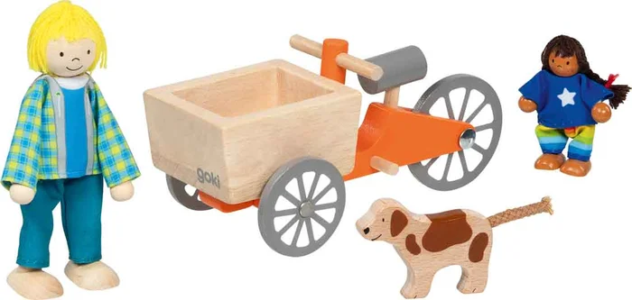 Biegepuppen mit Lastenfahrrad 4tlg.
