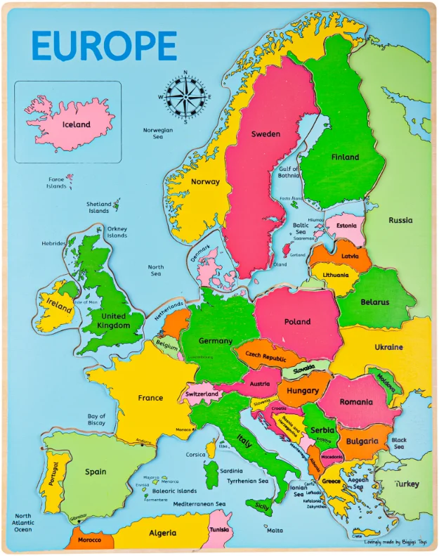 Bigjigs Europa-Einsatzpuzzle