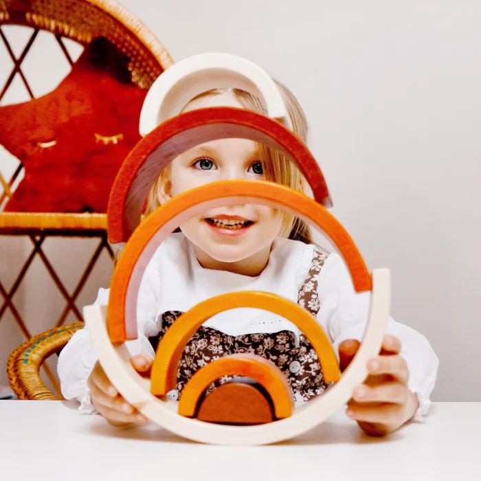 Bigjigs Natürliche Stapelung Regenbogen