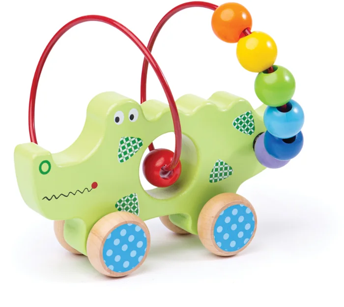 Bigjigs Push Along Bead Frame Krokodil