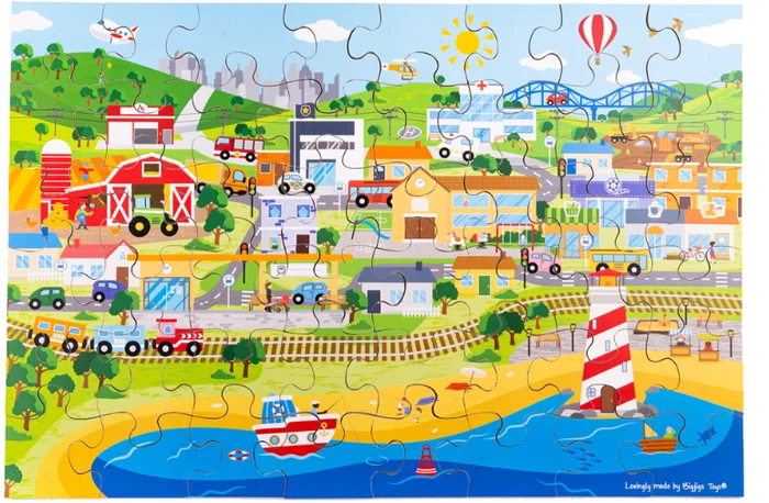 Bigjigs Transport Town Bodenpuzzle
