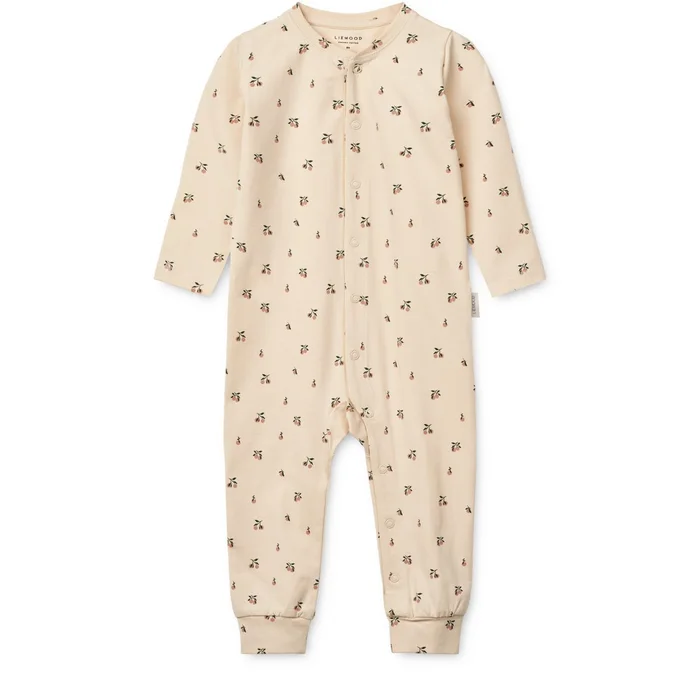 BIRK Bedruckter Pyjama-Einteiler Peach mini / Sea shell
