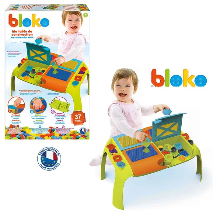 Bloko Steckspiel mit Tisch für Kinder – 37 Bausteine