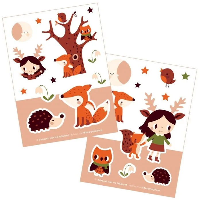 Bora Stickervellen 2 x A6. Moonlight walk. (5 sets)