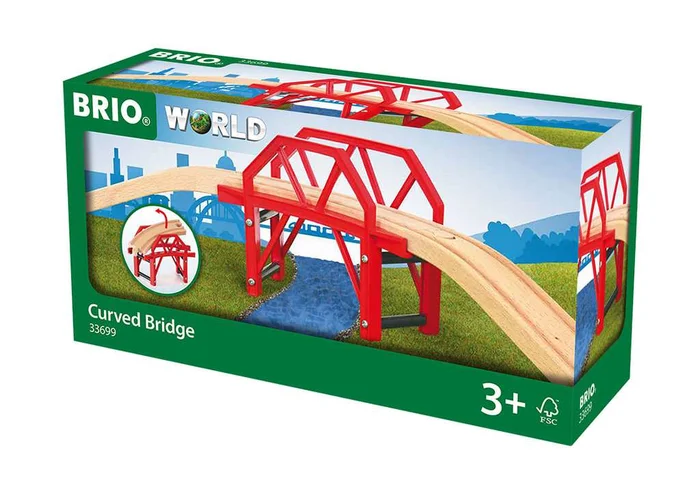 Brio World Curved Bridge Bahnbr&uuml;cke rot