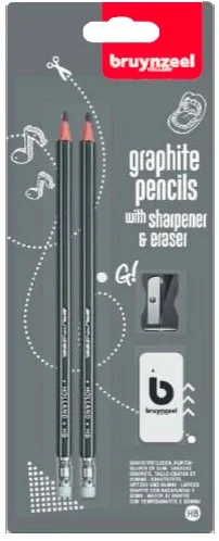 Bruynzeel Bruynzeel 2 HB Graphit-Bleistiftspitzer-Radiergummi