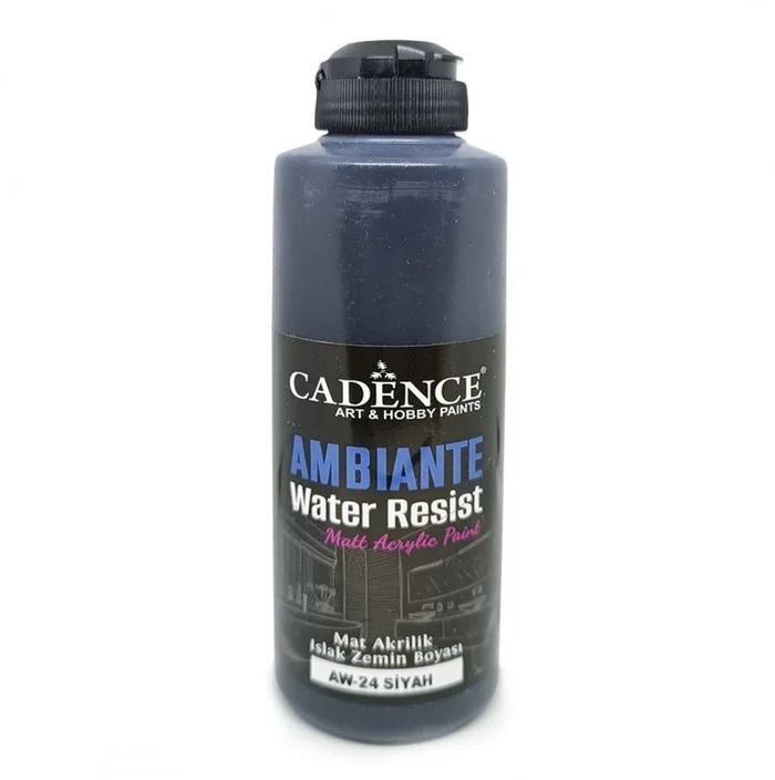 Cadence Cadence Ambiante Waterbestendige Matt Acrylverf 250 ml Black + 10 gr Catalyst