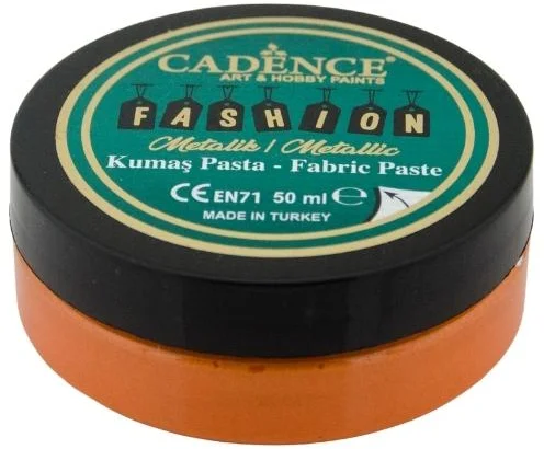 Cadence Cadence Fashion Textile Metallic Relief Paste 50 ml Orange