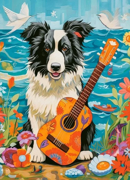 Castorland Collie, Gitarre und Meer – 100 Teile