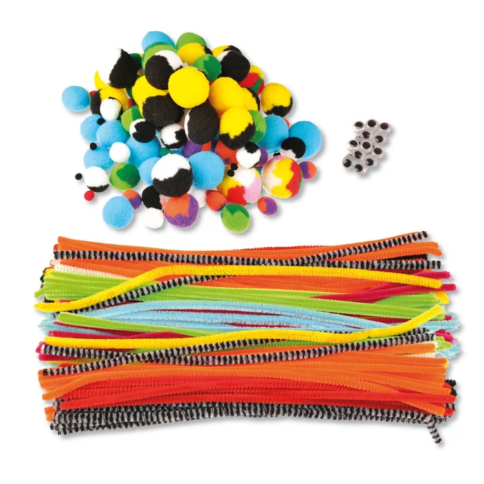 Chenilledraht- und Pompons-Set für 24 Tierfiguren