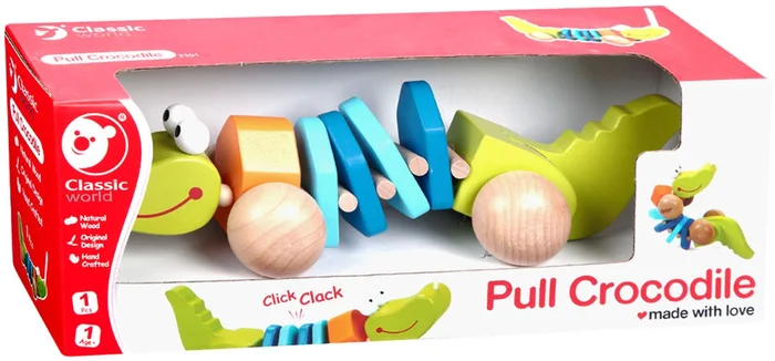 Classic World Houten Trekdier Krokodil